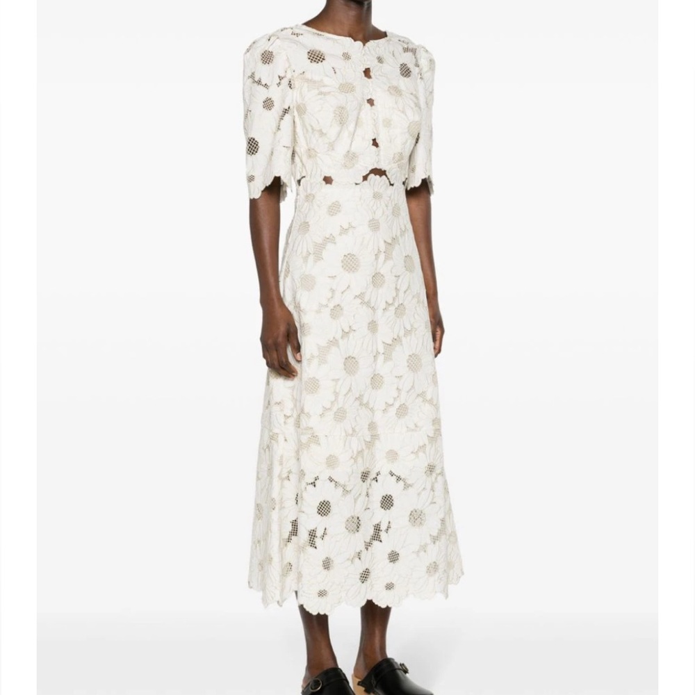 SANDRO EMBROIDERED MAXI DRESS